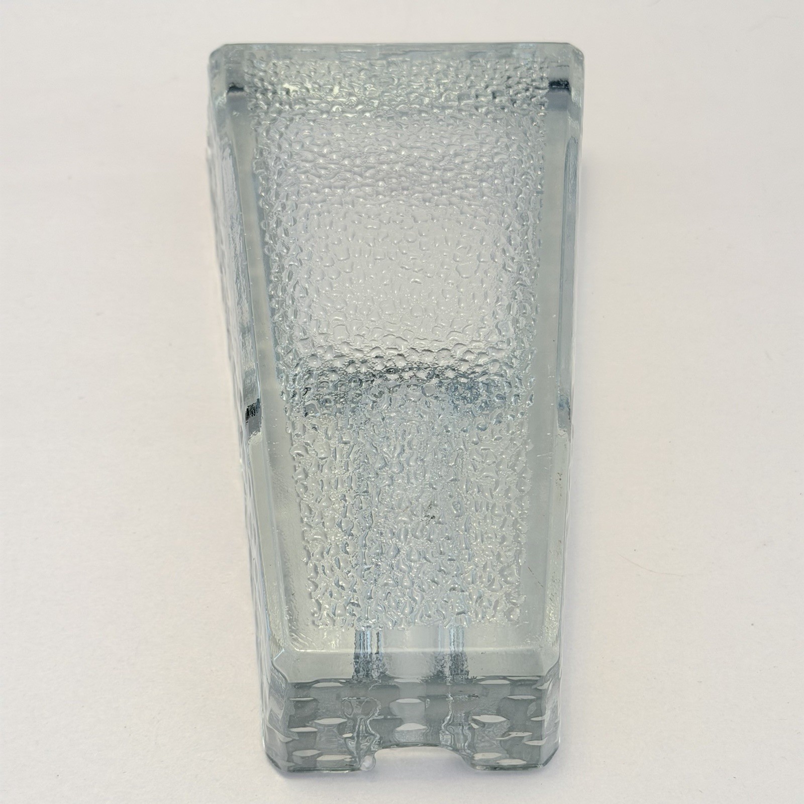 Vintage Mid Century Mod Glass Pipe Cigar Holder Rest Ashtray 7″ Heavy Ice Retro