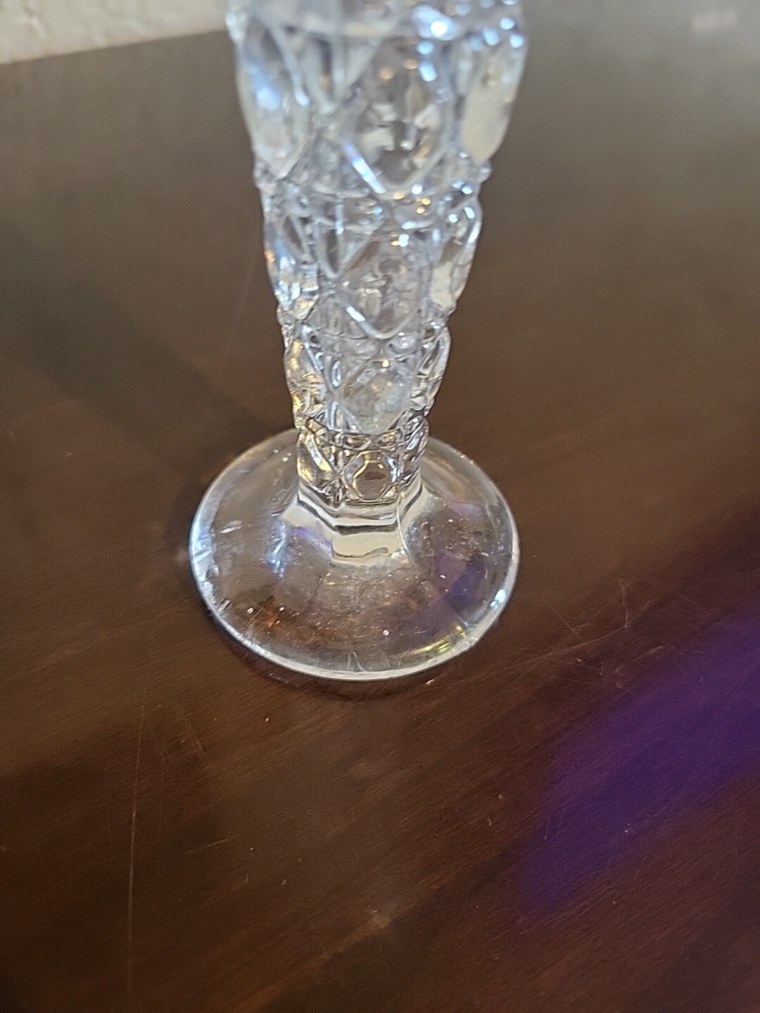 Vintage 5-7/8″ Tall Chung Chung Lead Crystal Vase Made in Taiwan Beautiful