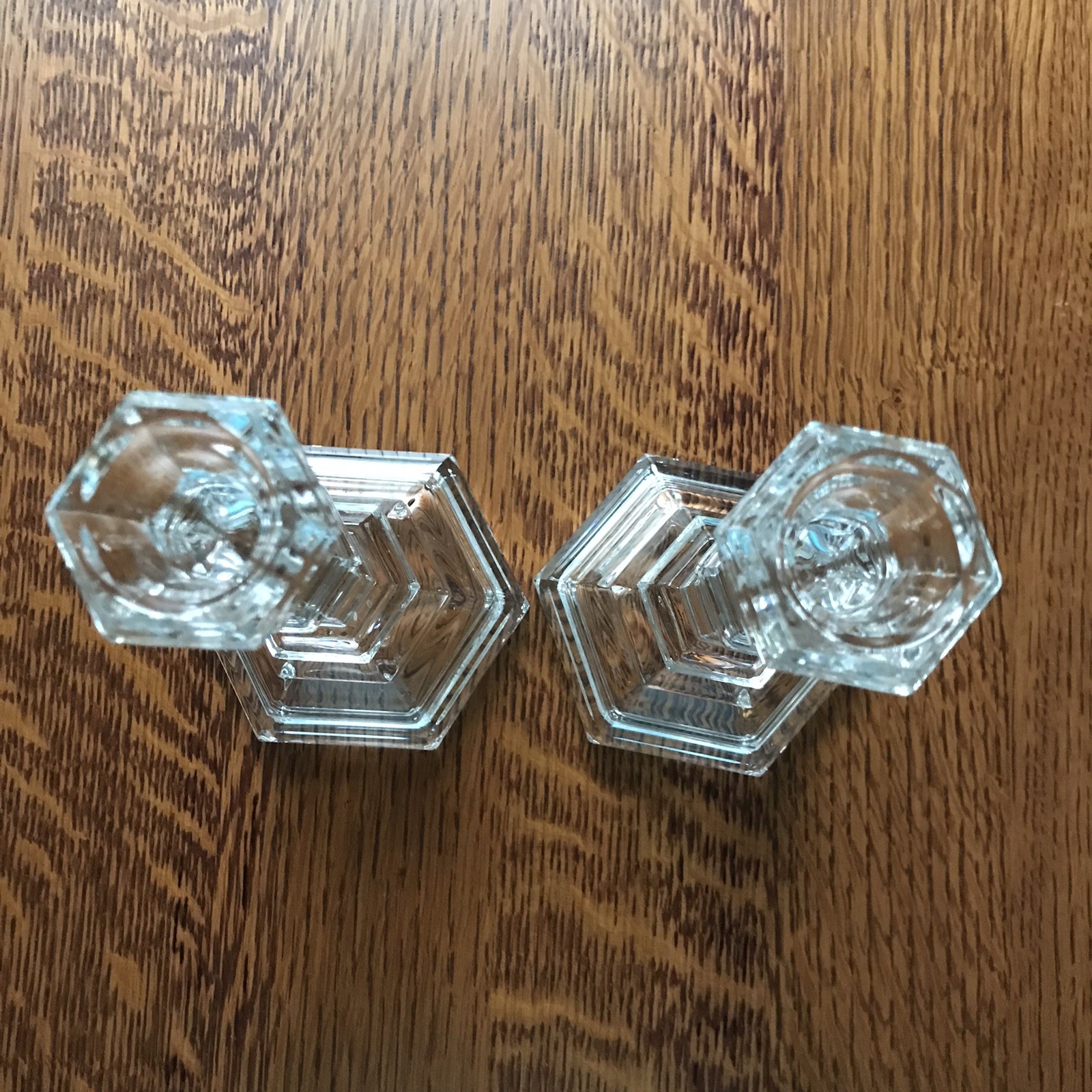 Tiffany & Co Crystal Candle Holders Candlesticks 8” Set of 2 ‘Plymouth’ Retired