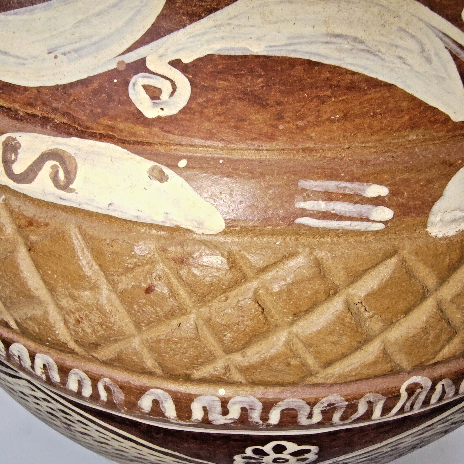 VTG RARE! Quinua Vase Pottery – Handmade Peruvian Folk Art Redware Clay Large