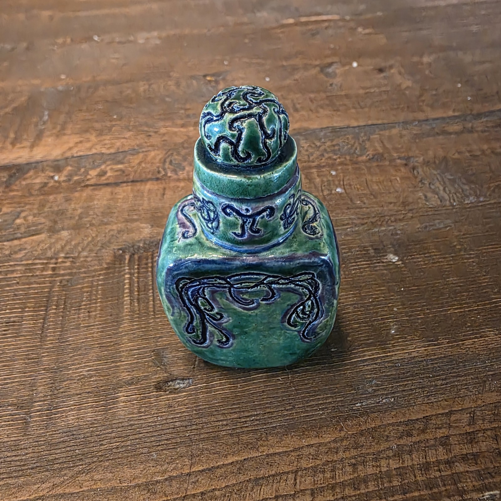 Lot of 8 Handmade Pottery Perfume Bottle Boho Decor Vanity Makeup Unique