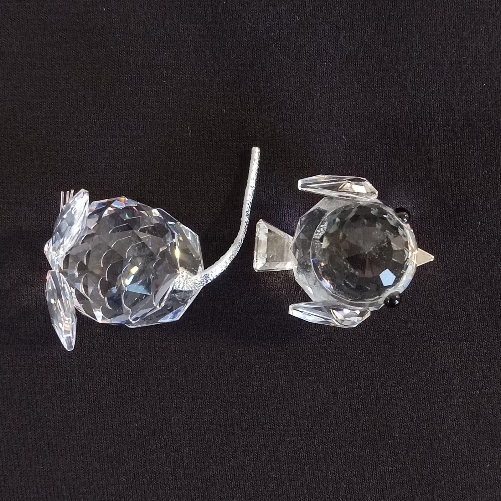 Swarovski Crystal Figurines Mini Mouse with Leather Tail & Silver Sparrow Bird