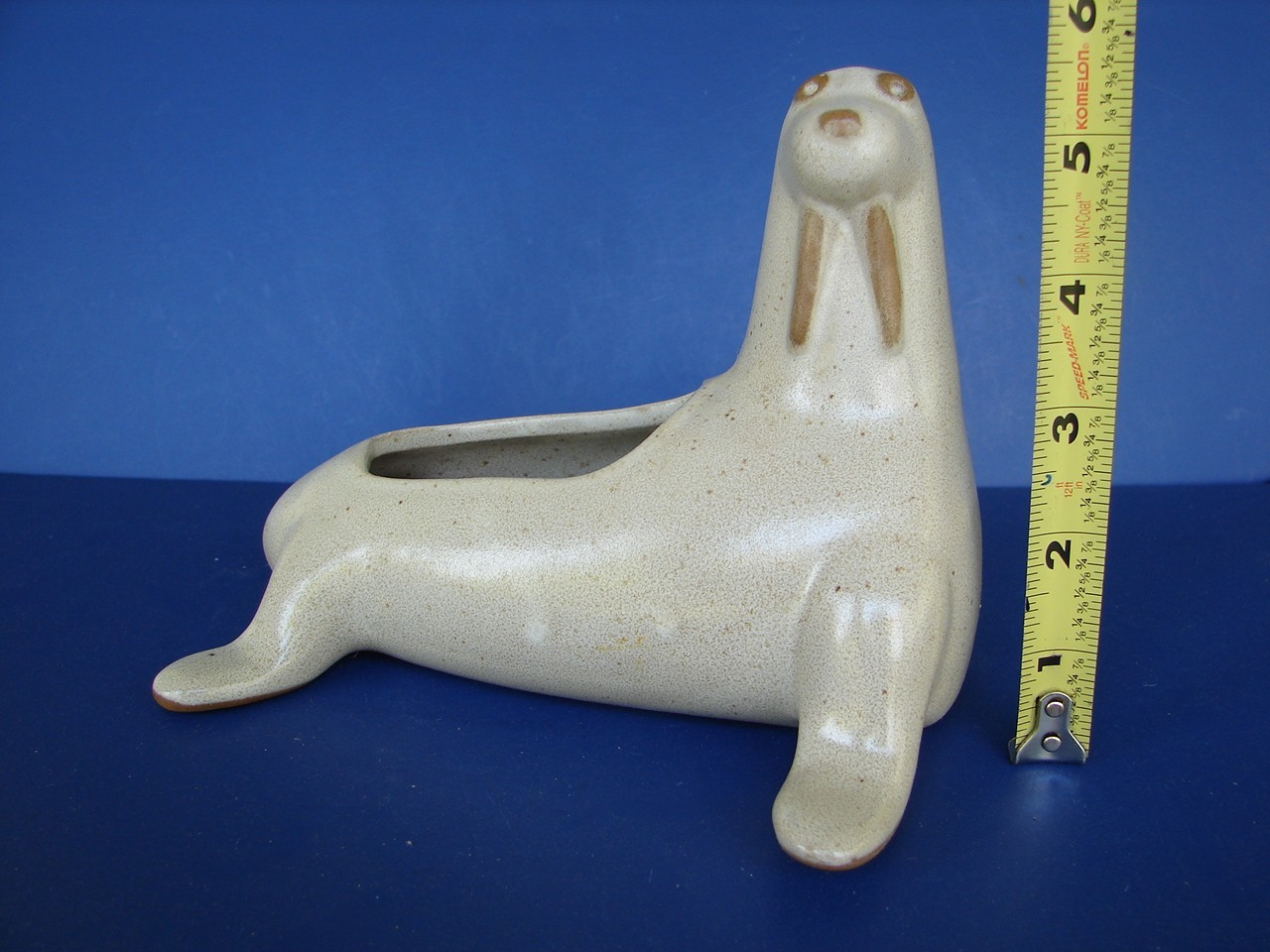 David Sewart Walrus or Sea Lion Ceramic Vase or Planter Vintage