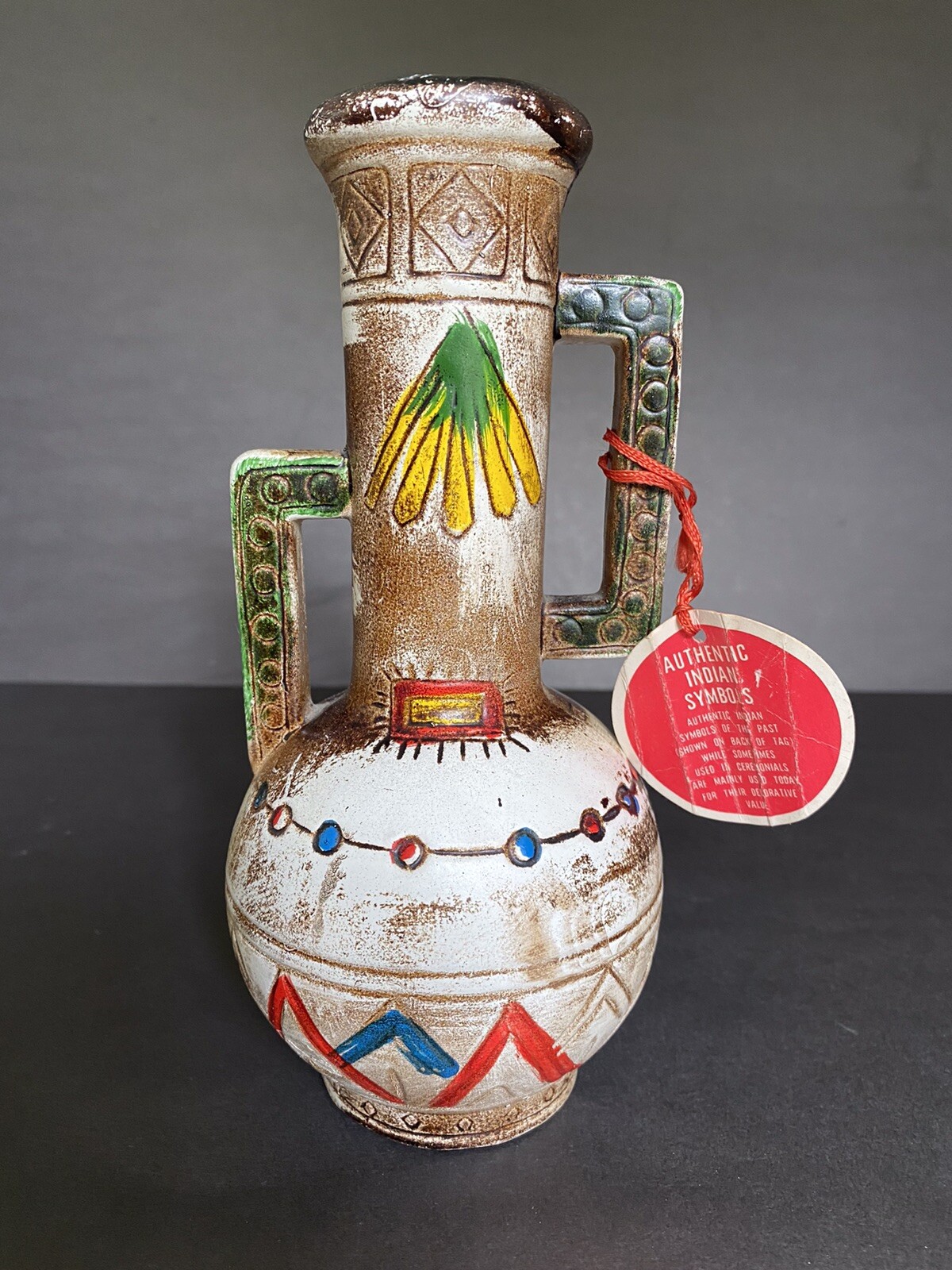 Southwest Americana Vase vintage 7-7/8” Made in Japan NANCO