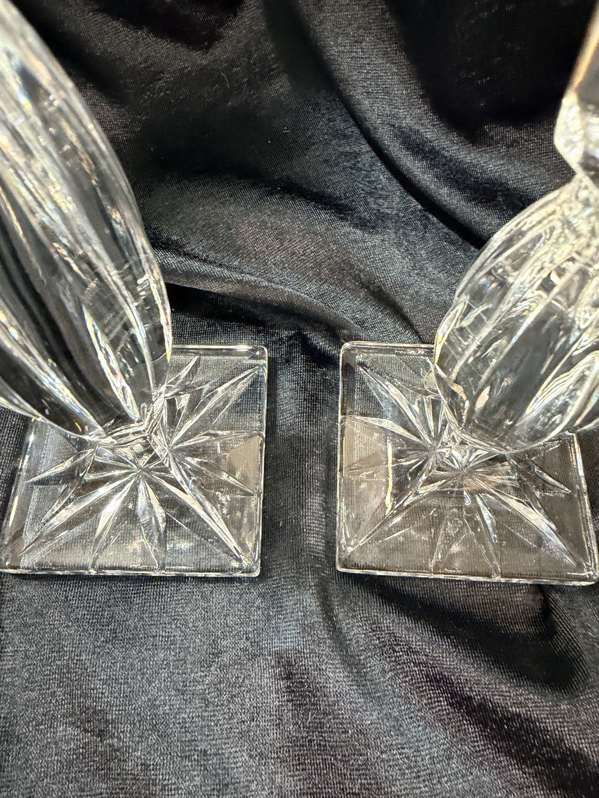 Royal Limited Hand cut Crystal Czech Set of 2 Tiered Candlestick Holders (2610)