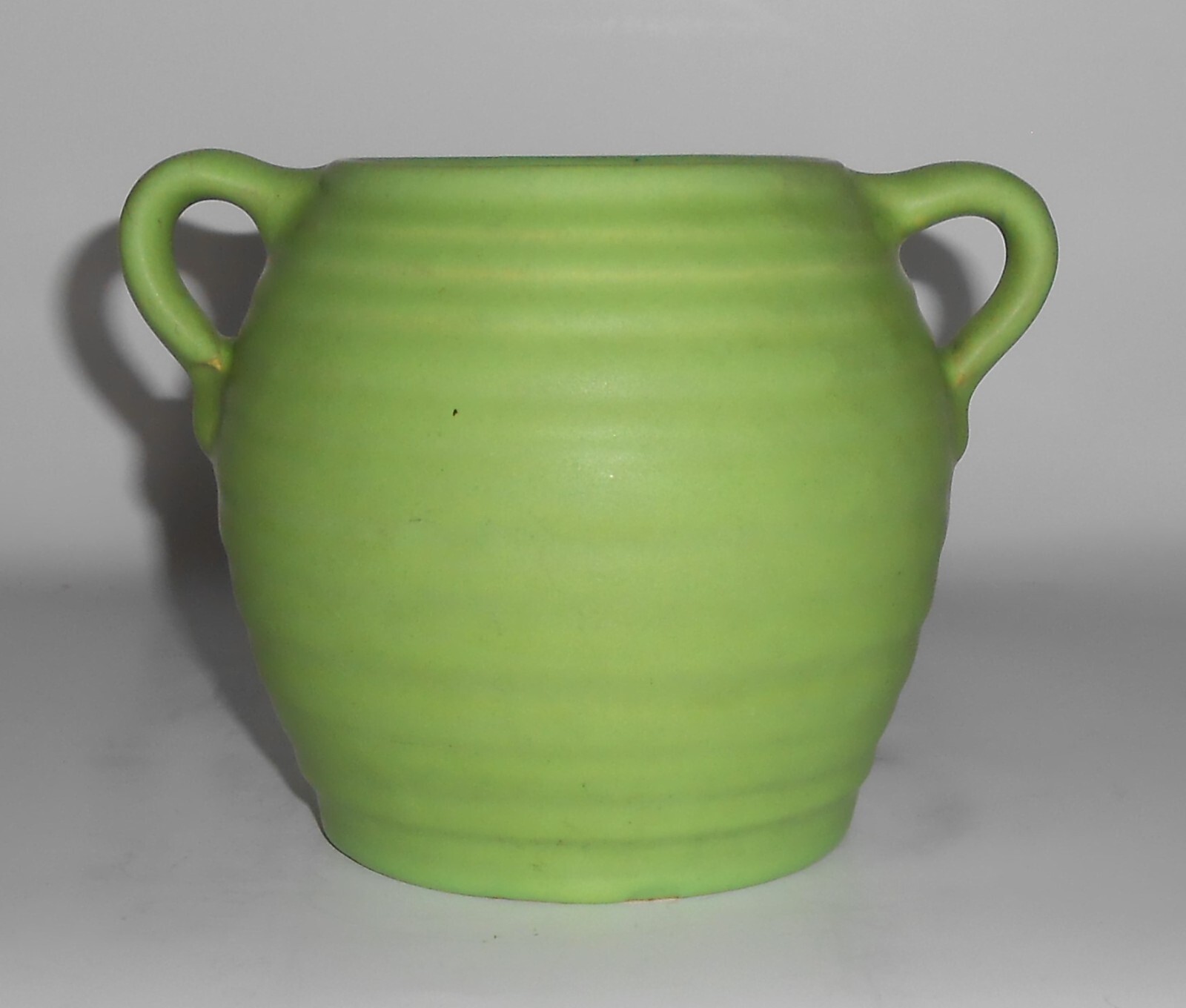 EARLY Camark Art Pottery #542 Matte Chartreuse Wheel Thrown Vase