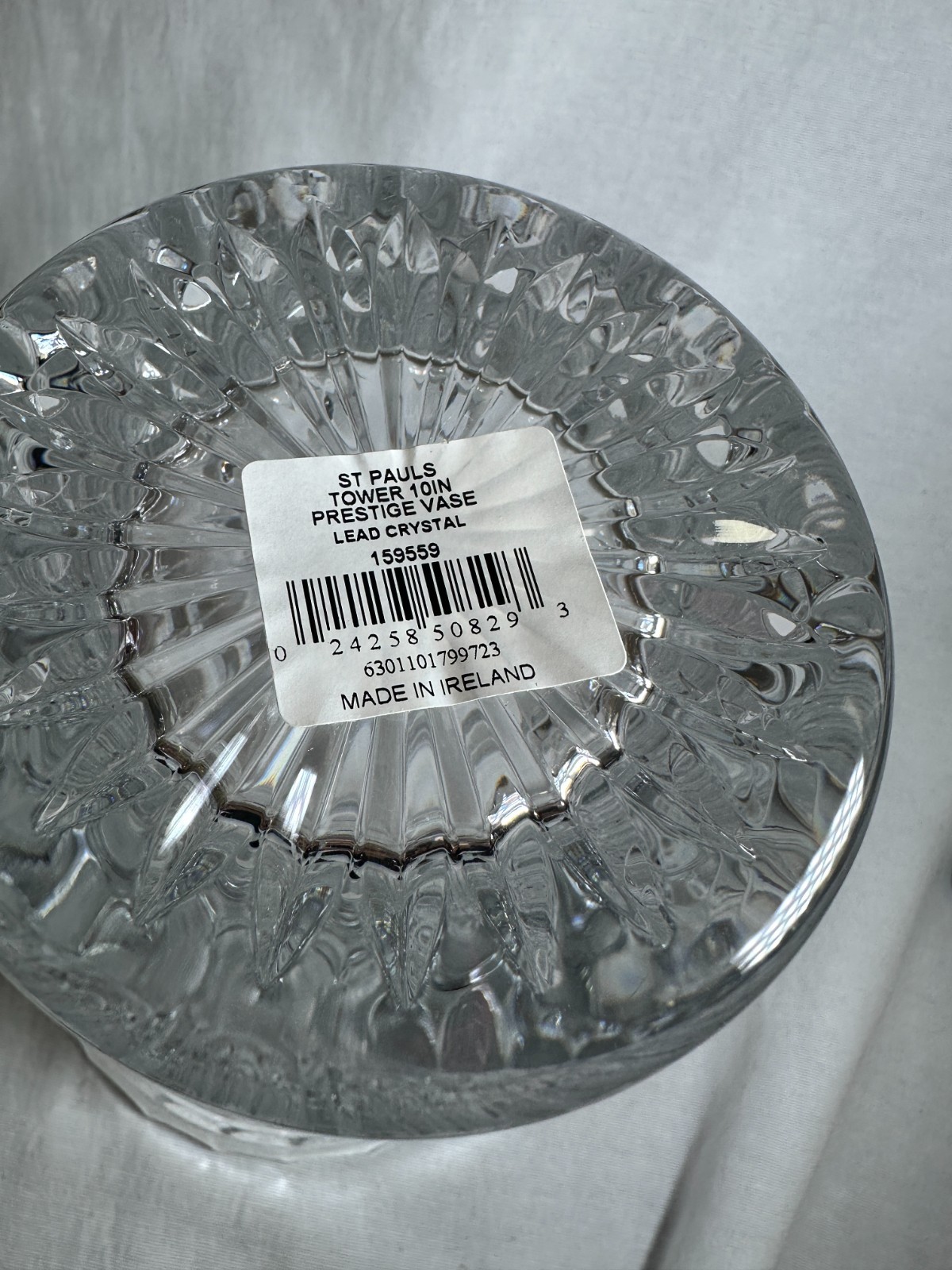 Waterford Crystal St Paul Tower 10″ Prestige Vase NIB Signed Jim O’Leary Ireland
