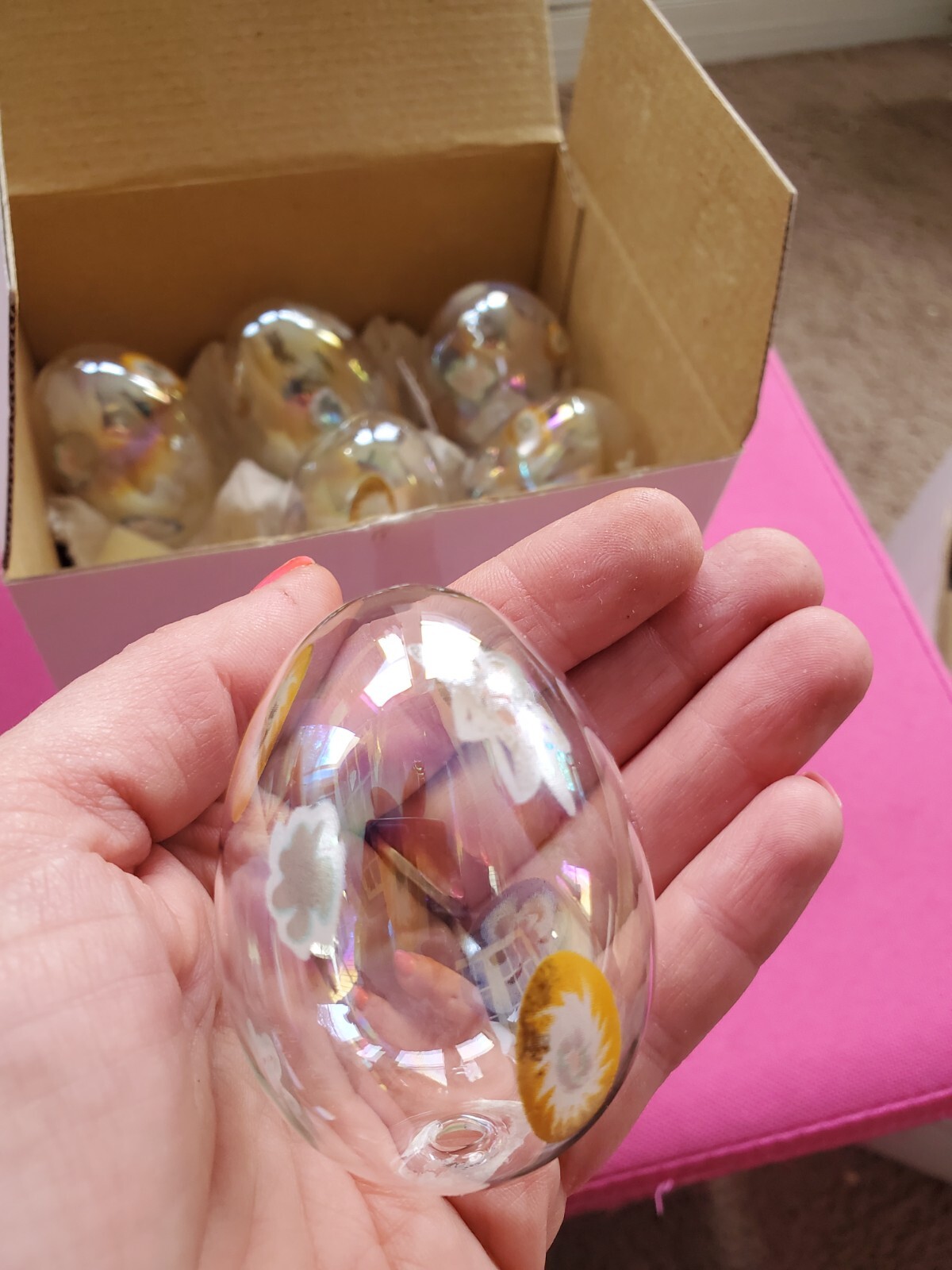 Vintage Art Glass Egg Department 56 EASTER Hand-blown RARE NEW In Box LOT Of 6