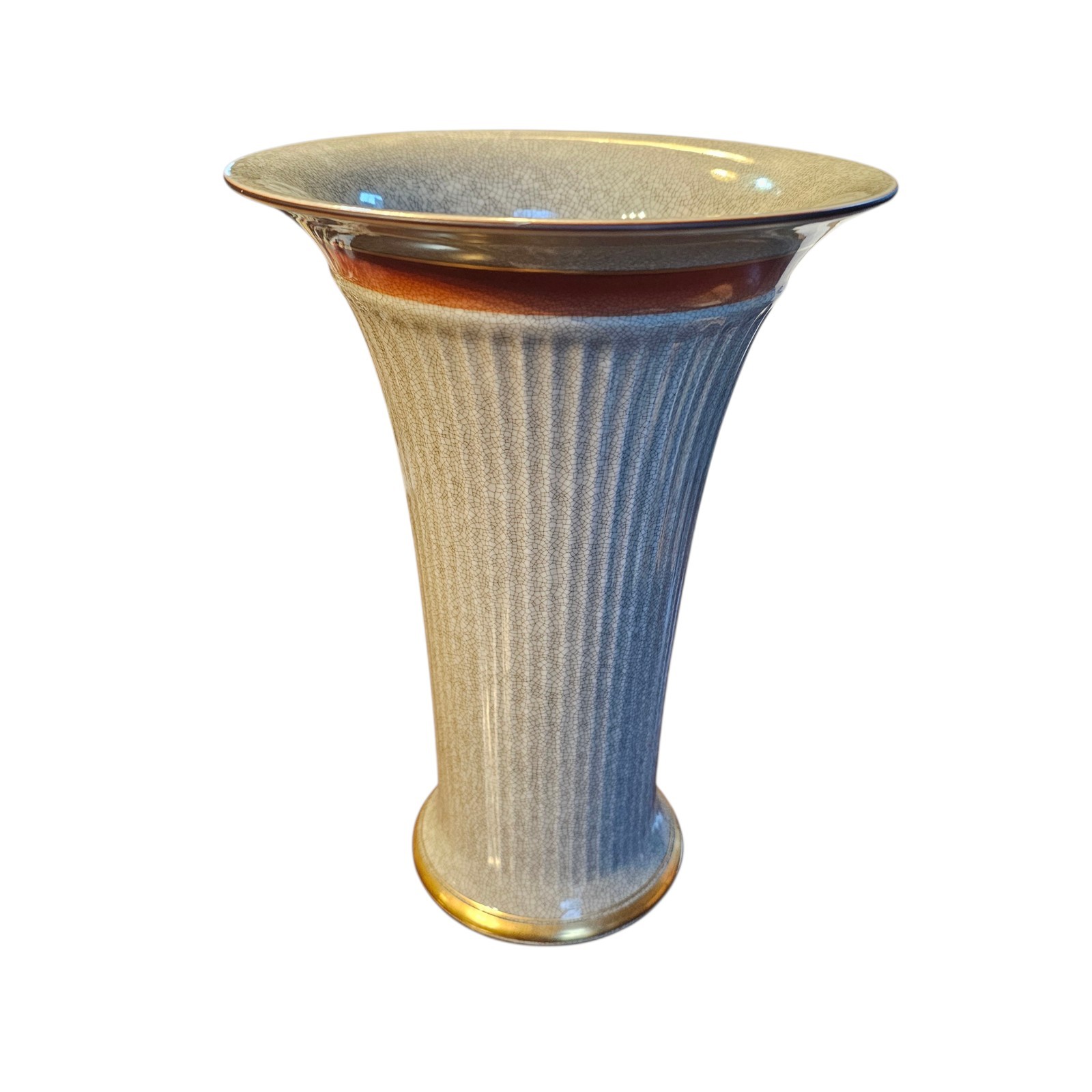 Royal Copenhagen Crackle Glaze Vase Thorkild Olsen Design Danish Modern 1950