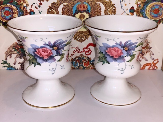Crown Staffordshire Floral 2 Vases.-D803