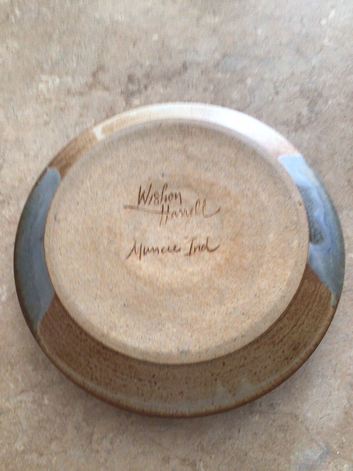 Vintage Wishon Harrell Stoneware Chip & Dip Plate Muncie Indiana Studio