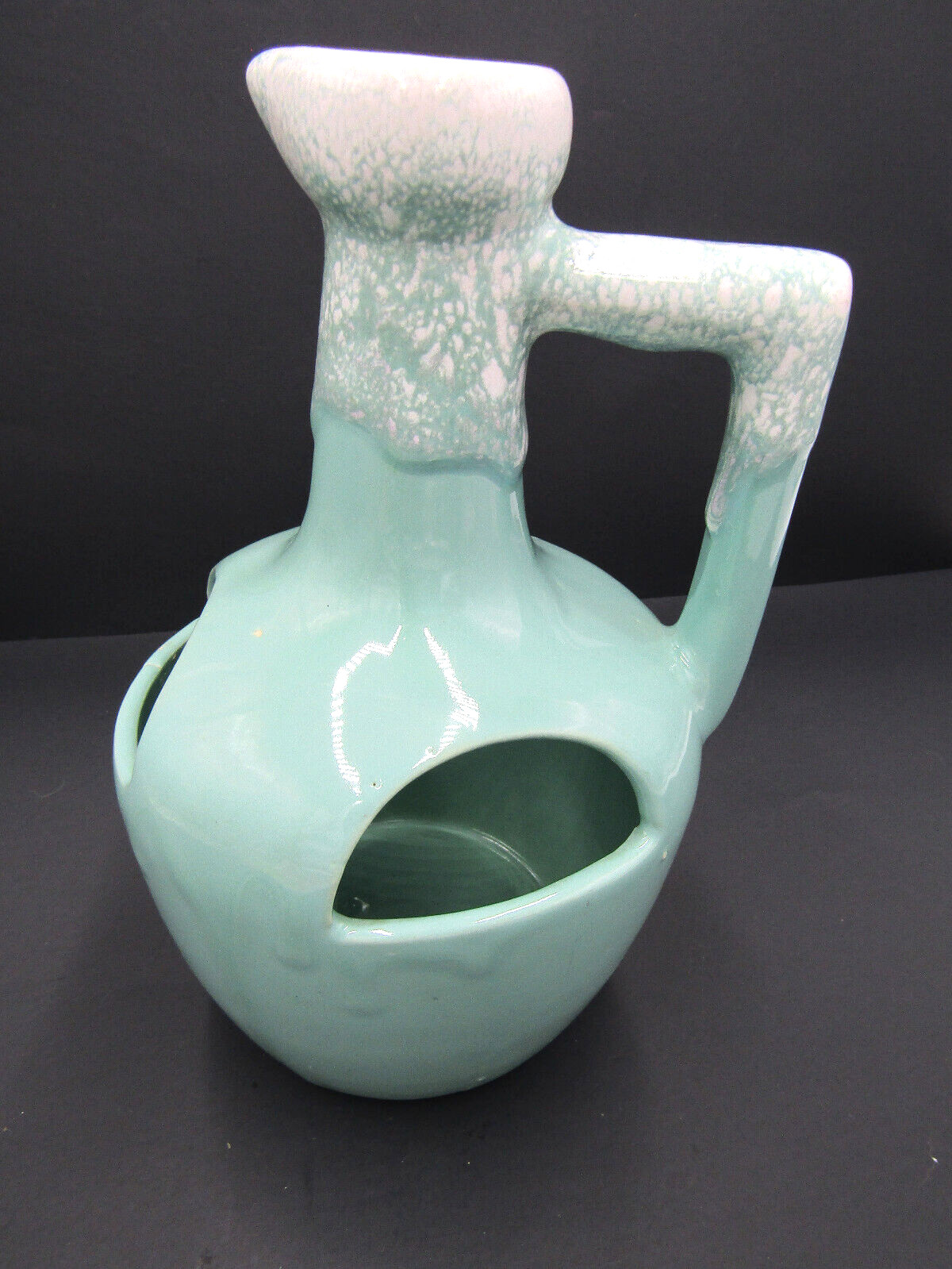 Pottery Vase Pitcher Planter Vase Mint Green USA 8.5″