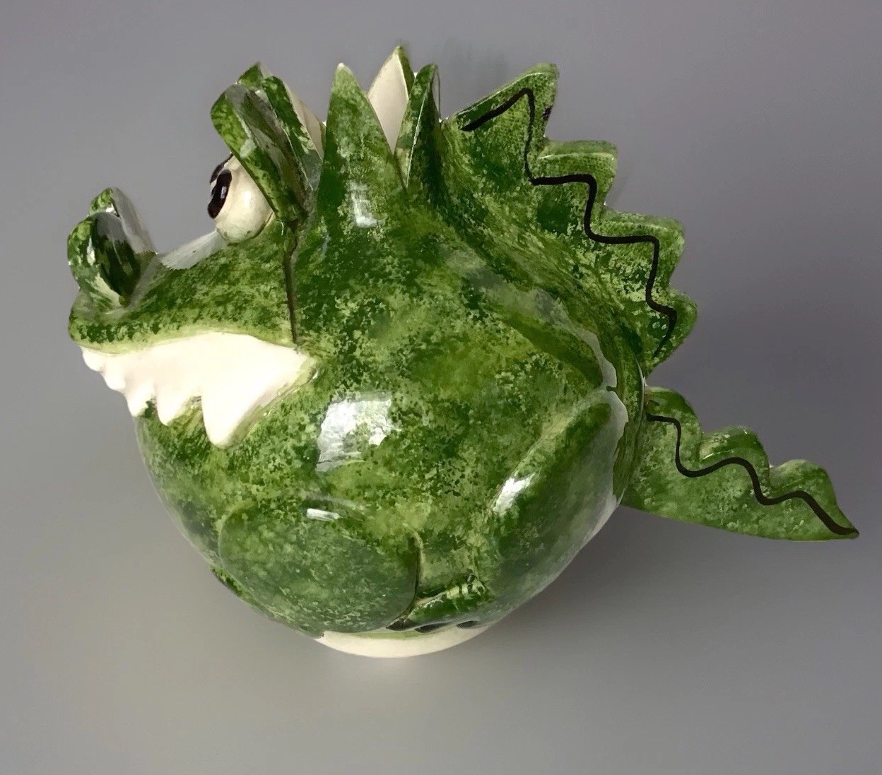 Ceramic Whimsical Alligator Sculpture Vase Double Creek Art Pottery Barwick USA