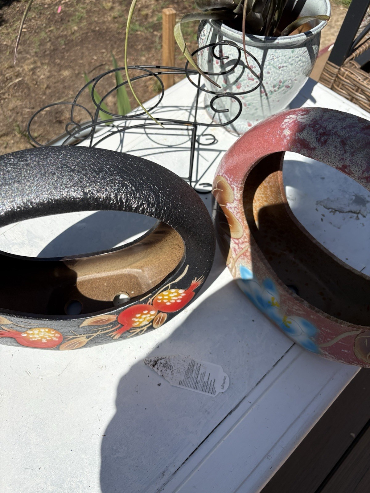 Decorative Ceramic Planters Matte Black Pink Red Gold