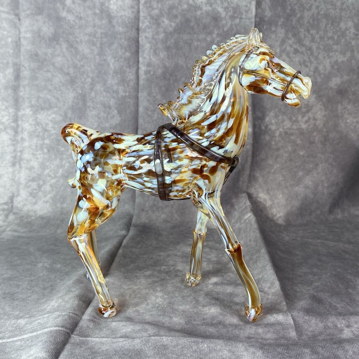 Murano Glass Horse Italian Art Glass Figurine Interior Decor Art Piece Vintage