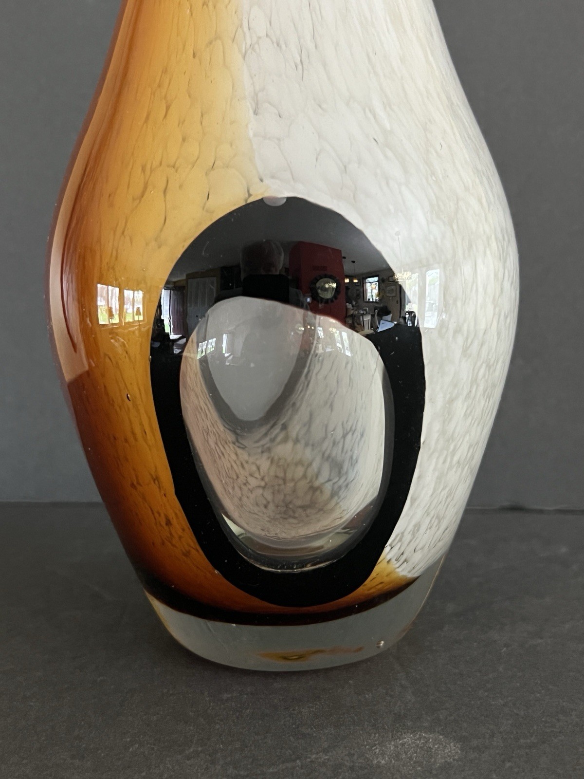 Murano Like Art Glass Hand Blown Bird Swan 16,5” Sculpture