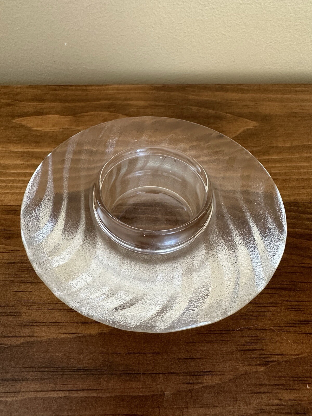 VINTAGE HOLMEGAARD DENMARK CRYSTAL SWIRL VOTIVE CANDLE HOLDER