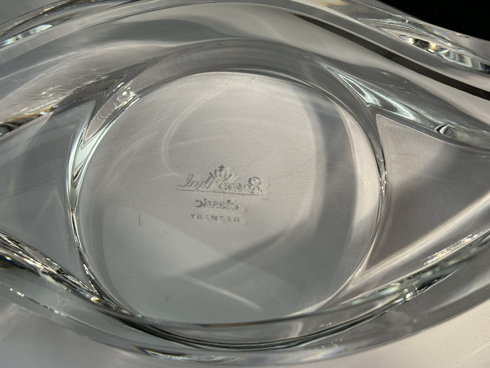 Classic Rosenthal Horizon Eye Shaped Lead Crystal Glass Candle Holder Catchall