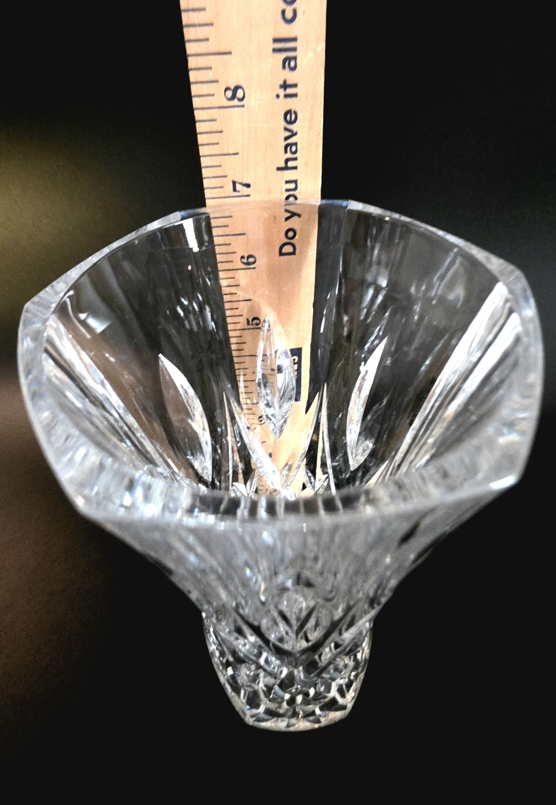 (420) Vintage Royal Crystal Rock Palace Vase 7 Mint. Made In Italy