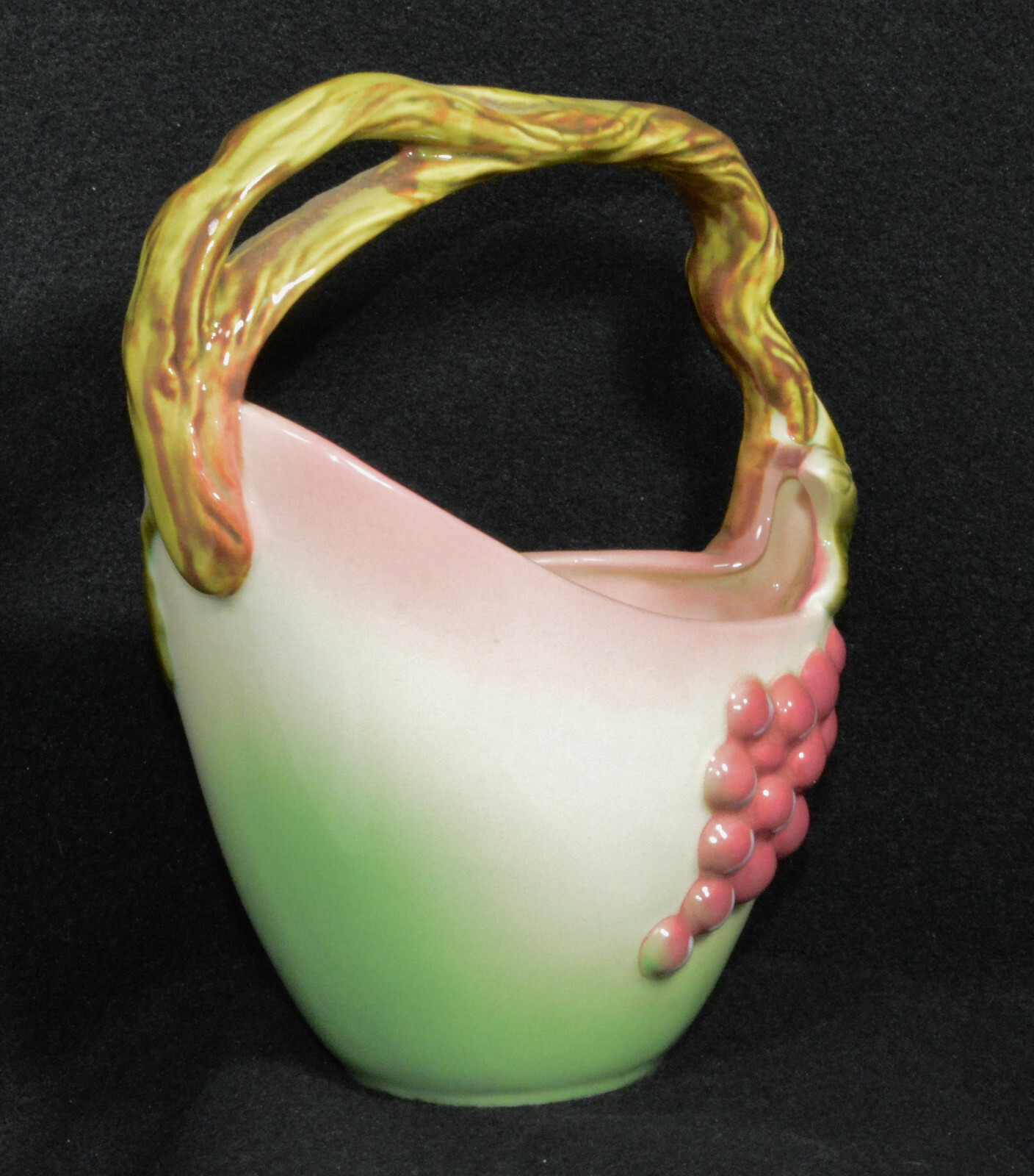 Hull Art Pottery Tokay Basket Red Berries #6 (8 1/4″ Tall)