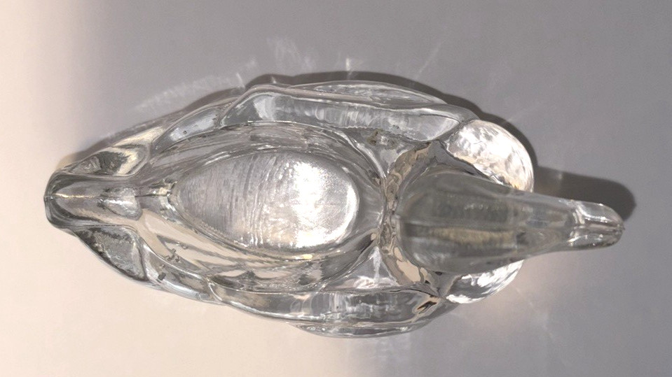 VTG LE Smith Clear Glass Duck Individual Ashtray MCM Paperweight Trinket Dish