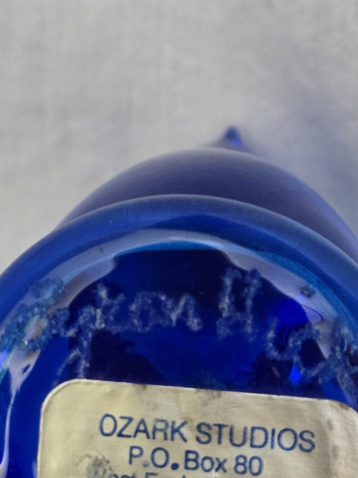 Vtg 1988 Bluebird Of Happiness Signed Byron Hicks Blue Art Glass Figurine Wsh3
