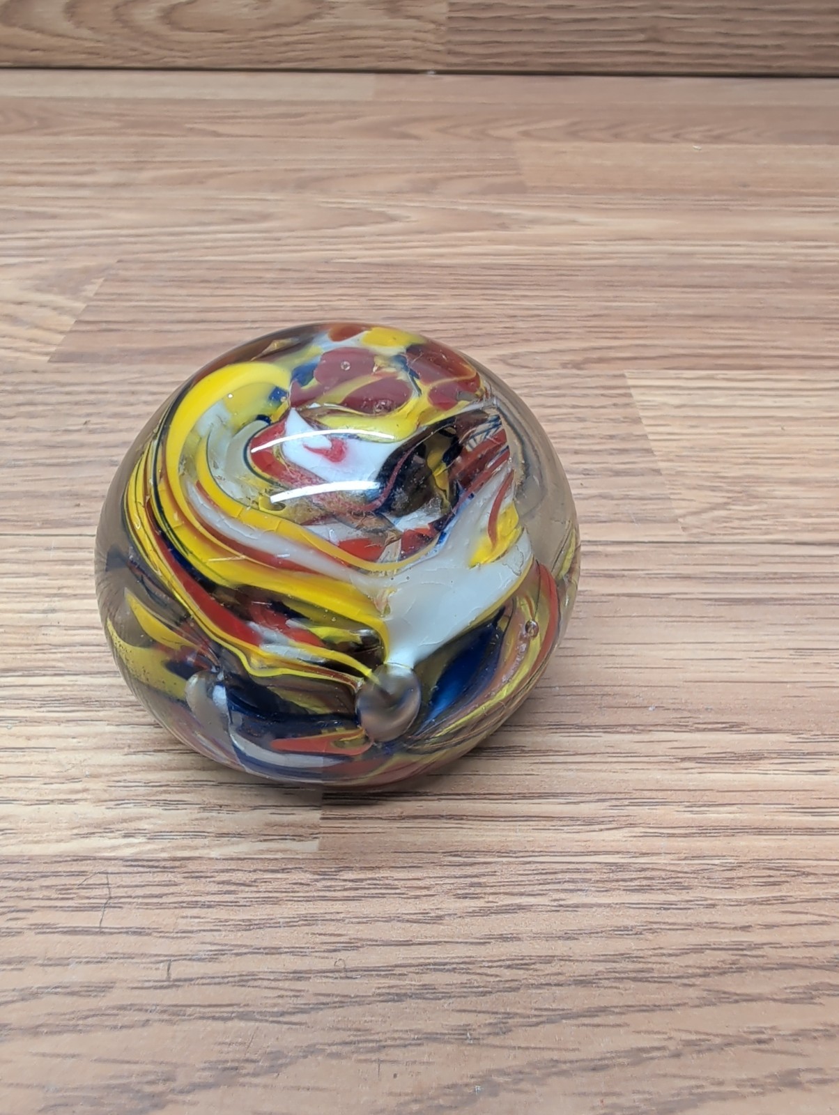Vintage Murano Style Art Glass Multi Color Hand Blown Paperweight Made in India