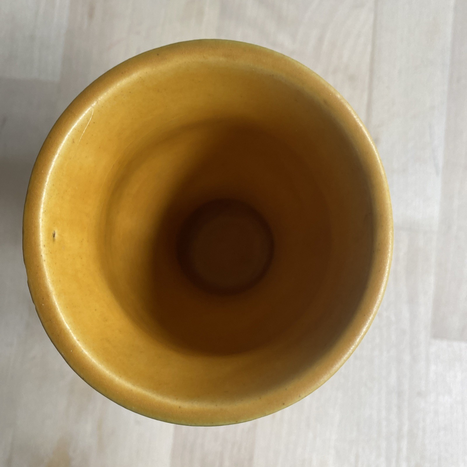 VTG Roseville Pottery USA 57-4 Yellow Green Peony Small Two Handled Vase