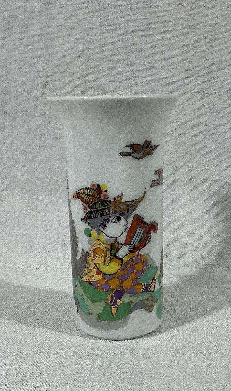 VTG Bjorn WIINBLAD Rosenthal STUDIO LINE Porcelain Hand Painted 4″ VASE Germany