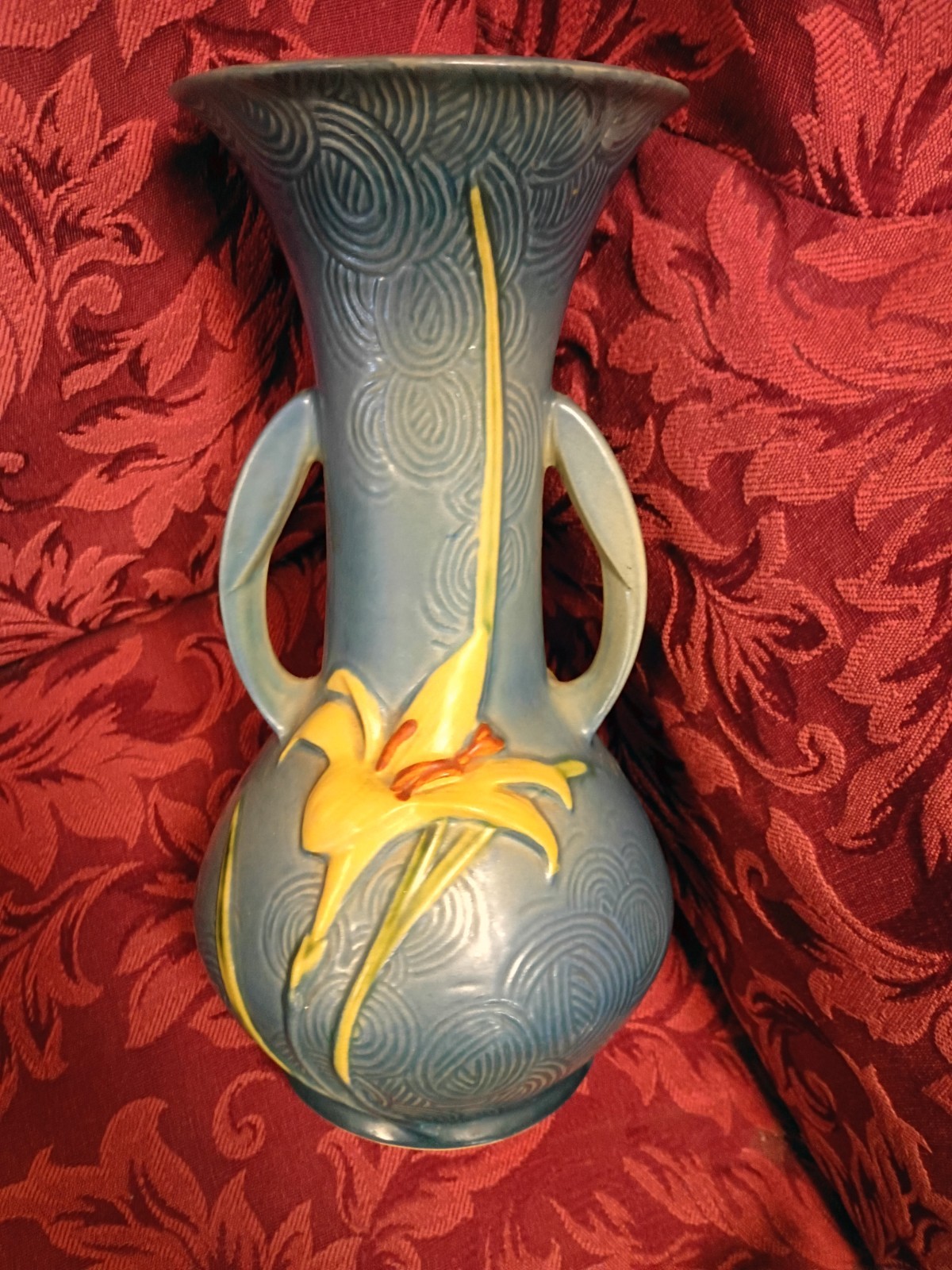 Roseville Zephyr Lily Pottery Basket Vase 395 10 137 10 Easter Basket Lilies
