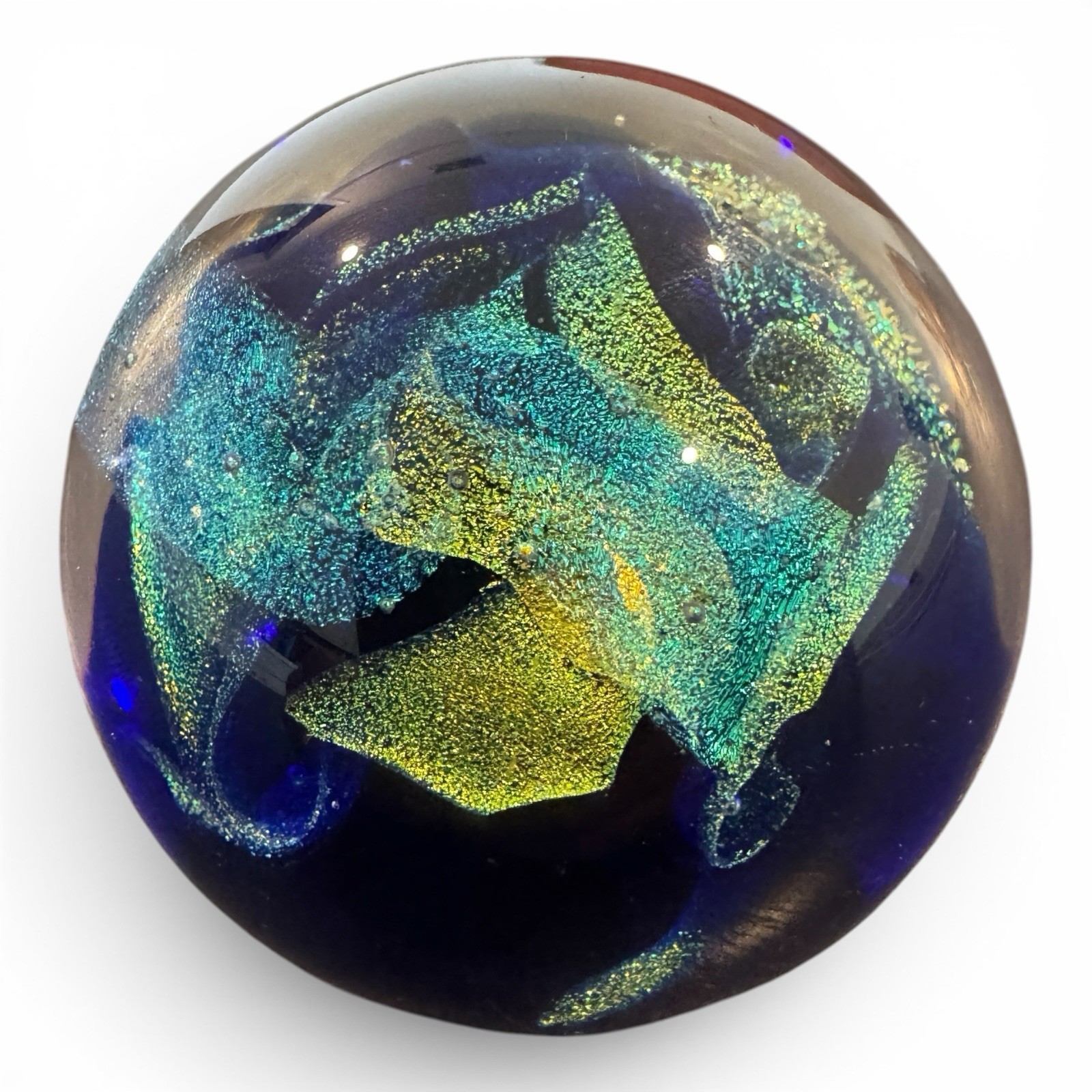3” Glass Eye Studio # 20 Northern Lights Glass Paperweight