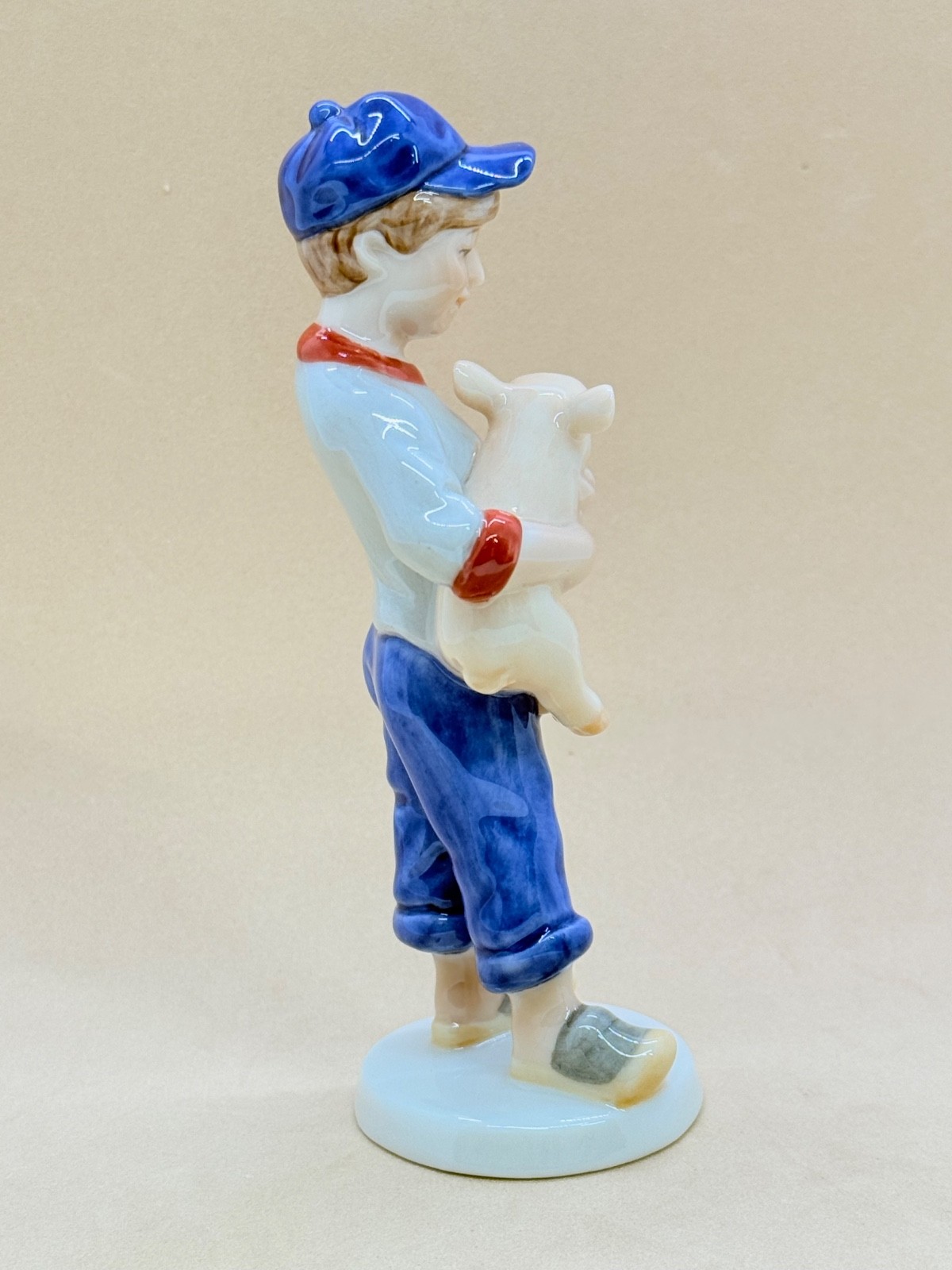 Bing & Grondahl 2003 Ltd Ed Porcelain Figurine of the Year Boy with Piglet 5.5″