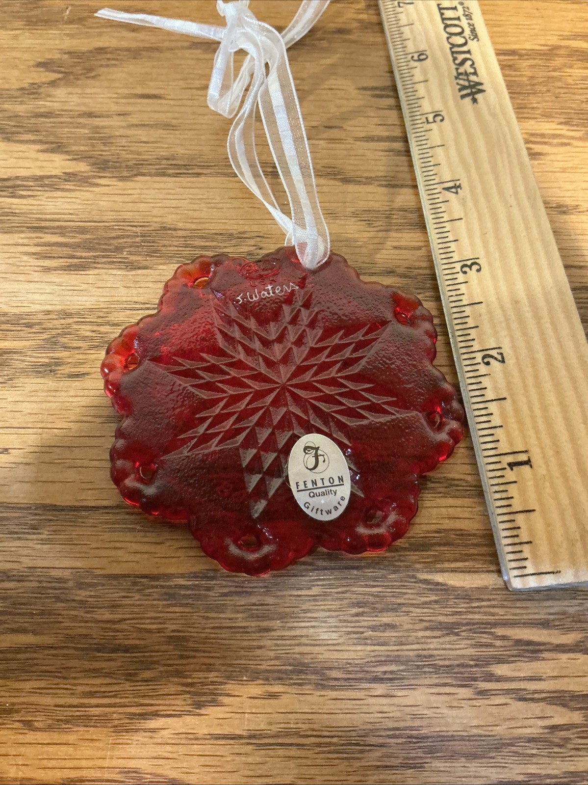 Fenton 100th Anniversary Signed Art Glass Snowflake Christmas Ornament Lot 5