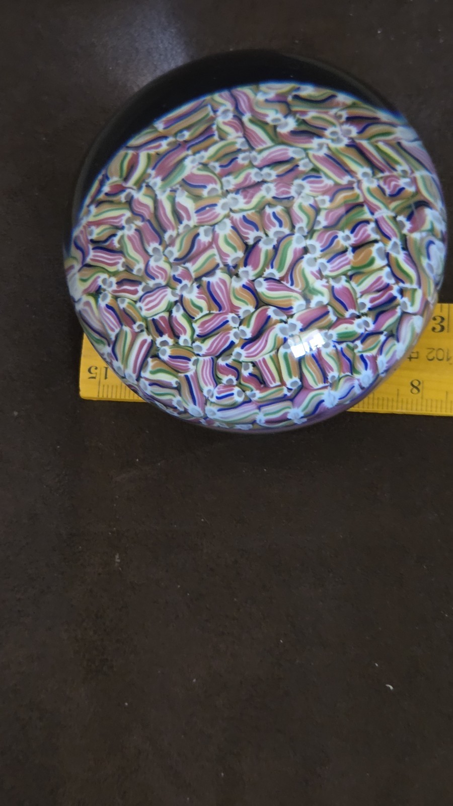 Rare Vintage Baccarat Crystal Candy Cane Multicolor Paperweight