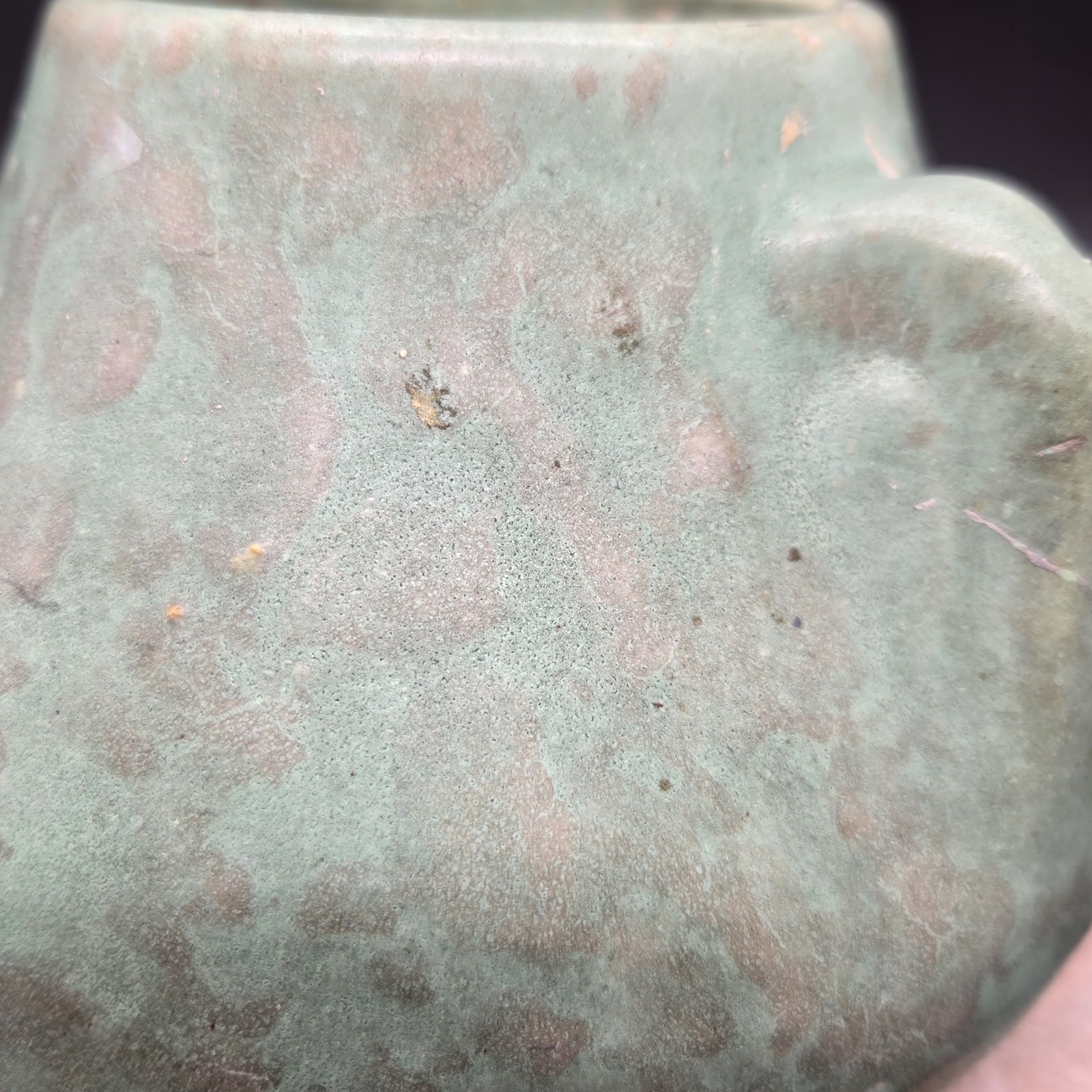 Brush McCoy Fawn Vase Art Vellum Glaze Green Double Handle Vintage