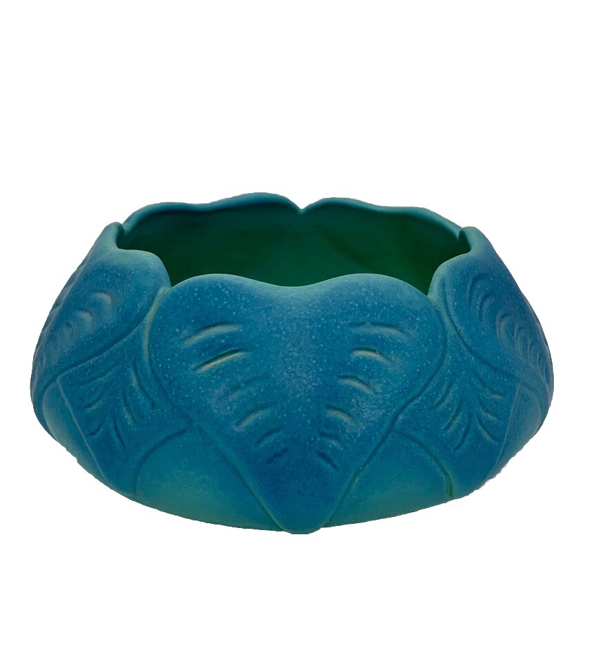 Van Briggle Philodendron/Tobacco Leaf Bowl Blue Sandy
