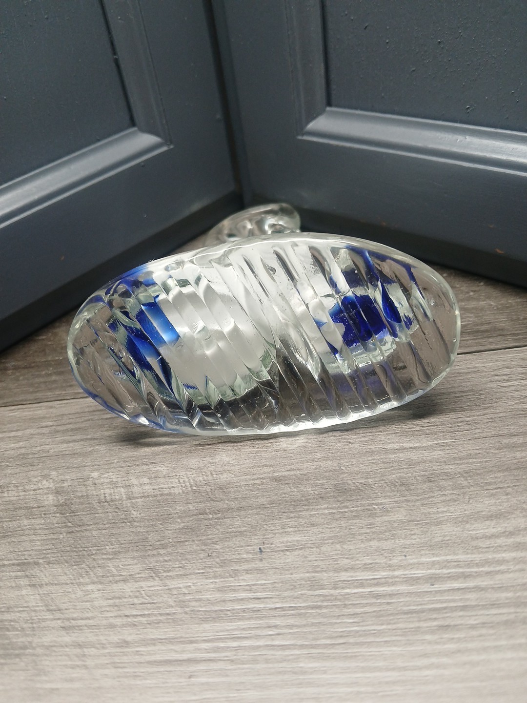 Murano Style Glass Penguin Blue & Clear Glass Beautiful Excellent Condition