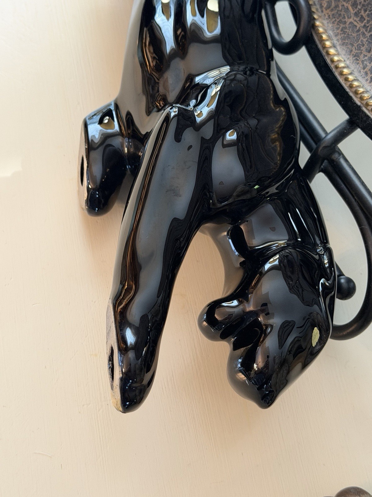 VTG MCM Royal Haeger Pottery Black Ceramic Panther Sculpture 18″