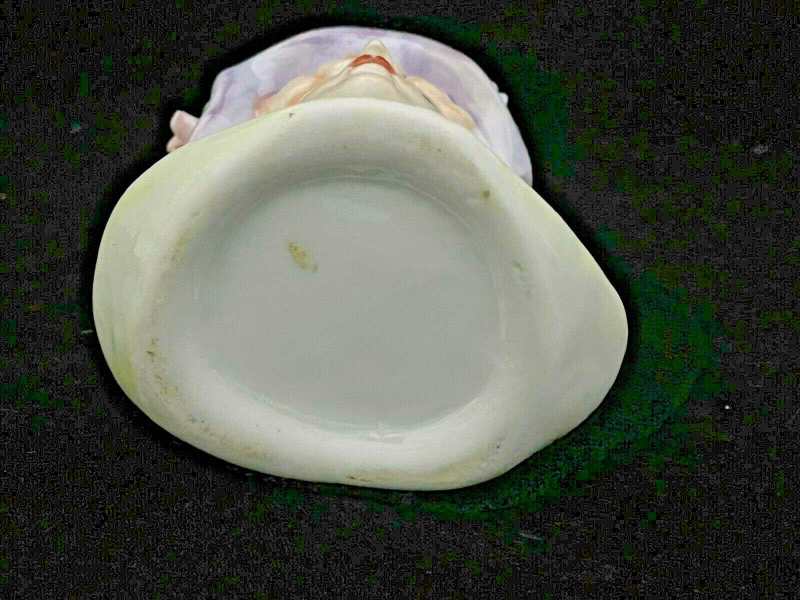 Blond Lady Head w/ Purple Bonnet Hat Bust Ceramic Blue Eyes Vintage Vase Planter