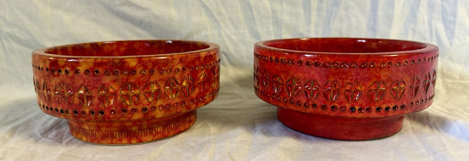 Bitossi Mid Century Italian Candle Sticks RIMINI RED by Aldo Londo Raymor RARE!