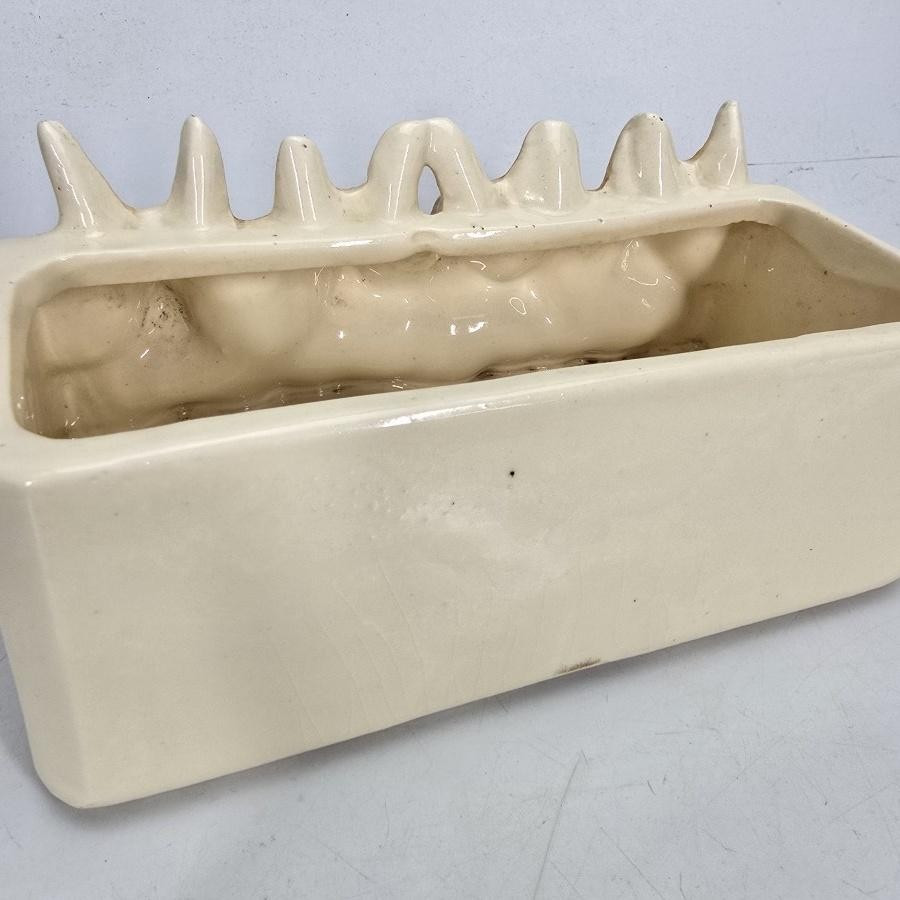 McCoy Planter Ceramic Scottie Dogs Rectangular Brown USA Art Pottery MCM Vtg