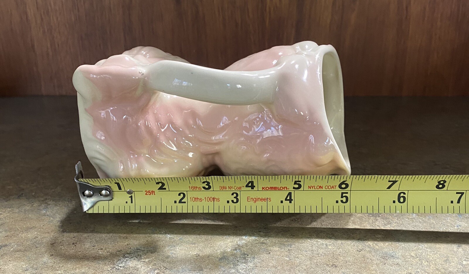 Vintage Shawnee Pottery Chick Pitcher Vase Pink Gold Accents Easter Centerpiece
