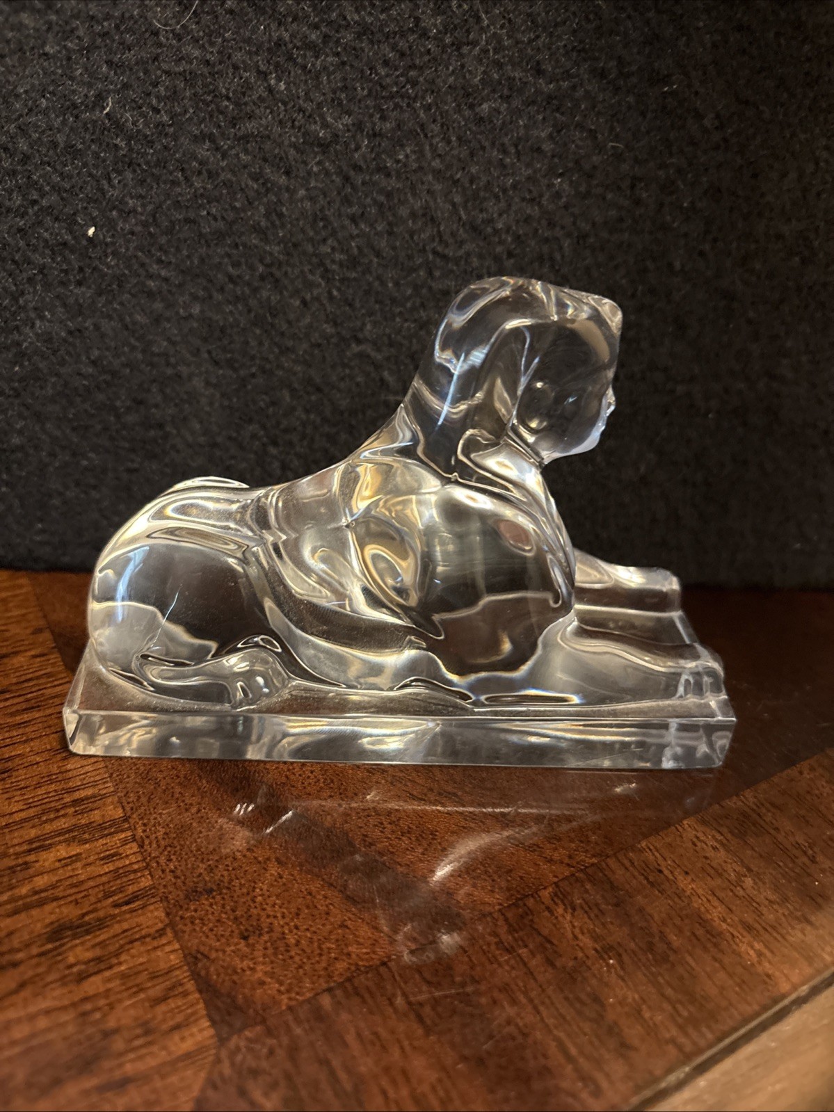 Baccarat Crystal Egyptian Sphinx Cat Figurine Paperweight Sculpture France