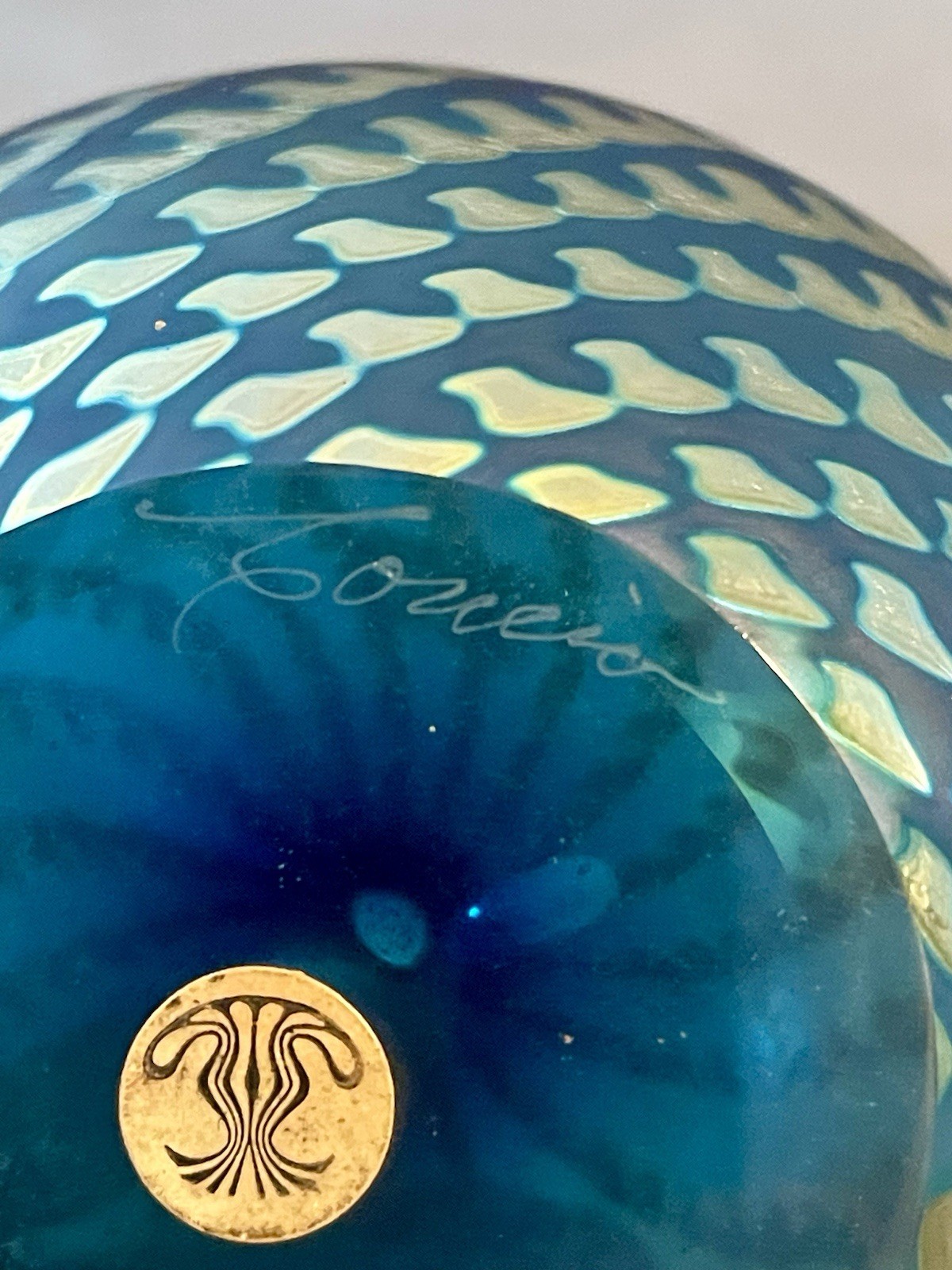 Vintage King Tut SIGNED Artist Proof Steven CORREIA Art Glass Bud Vase 5”