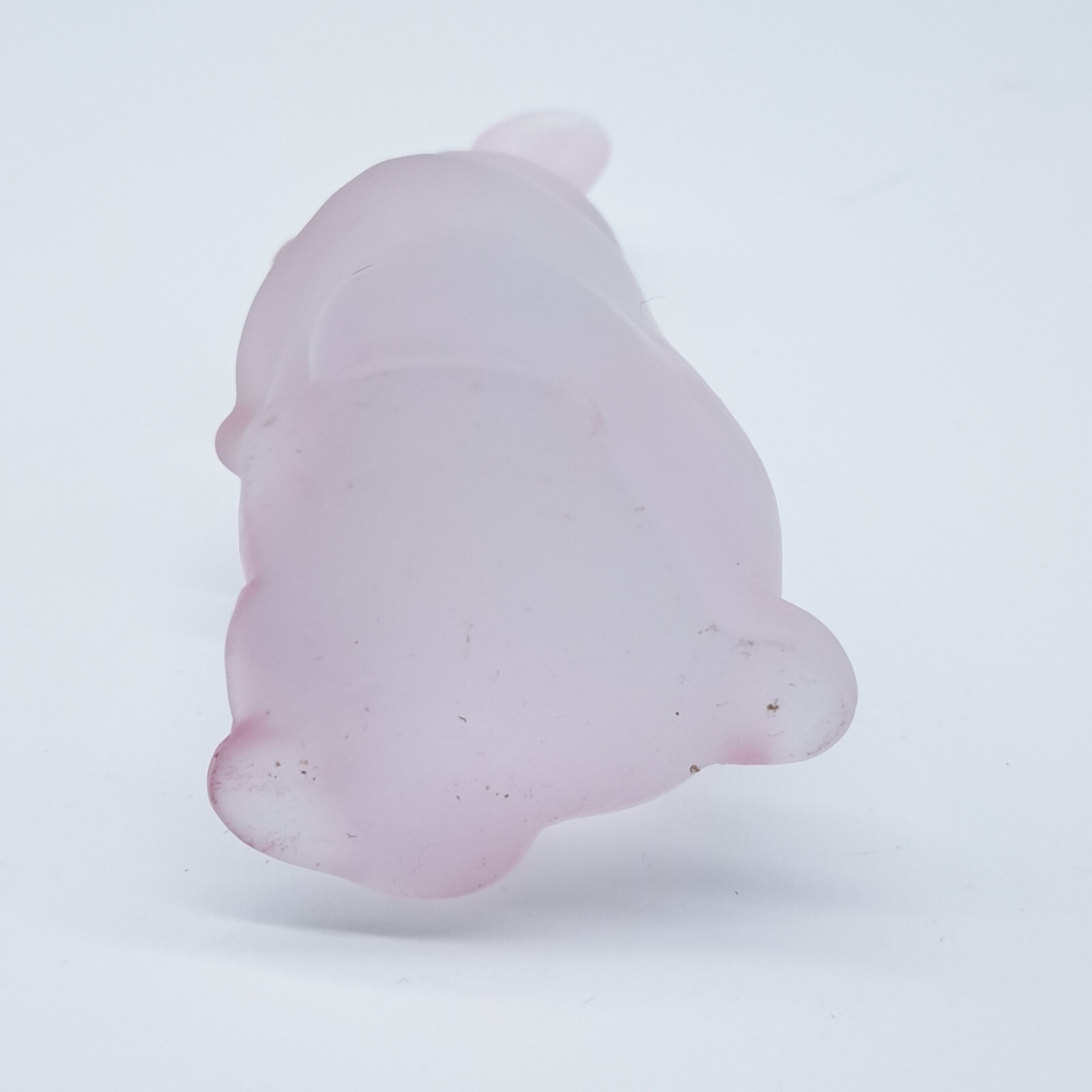 Vintage Pink Frosted Glass Bunny Figurine | Satin Glass Easter Rabbit 5″ Decor