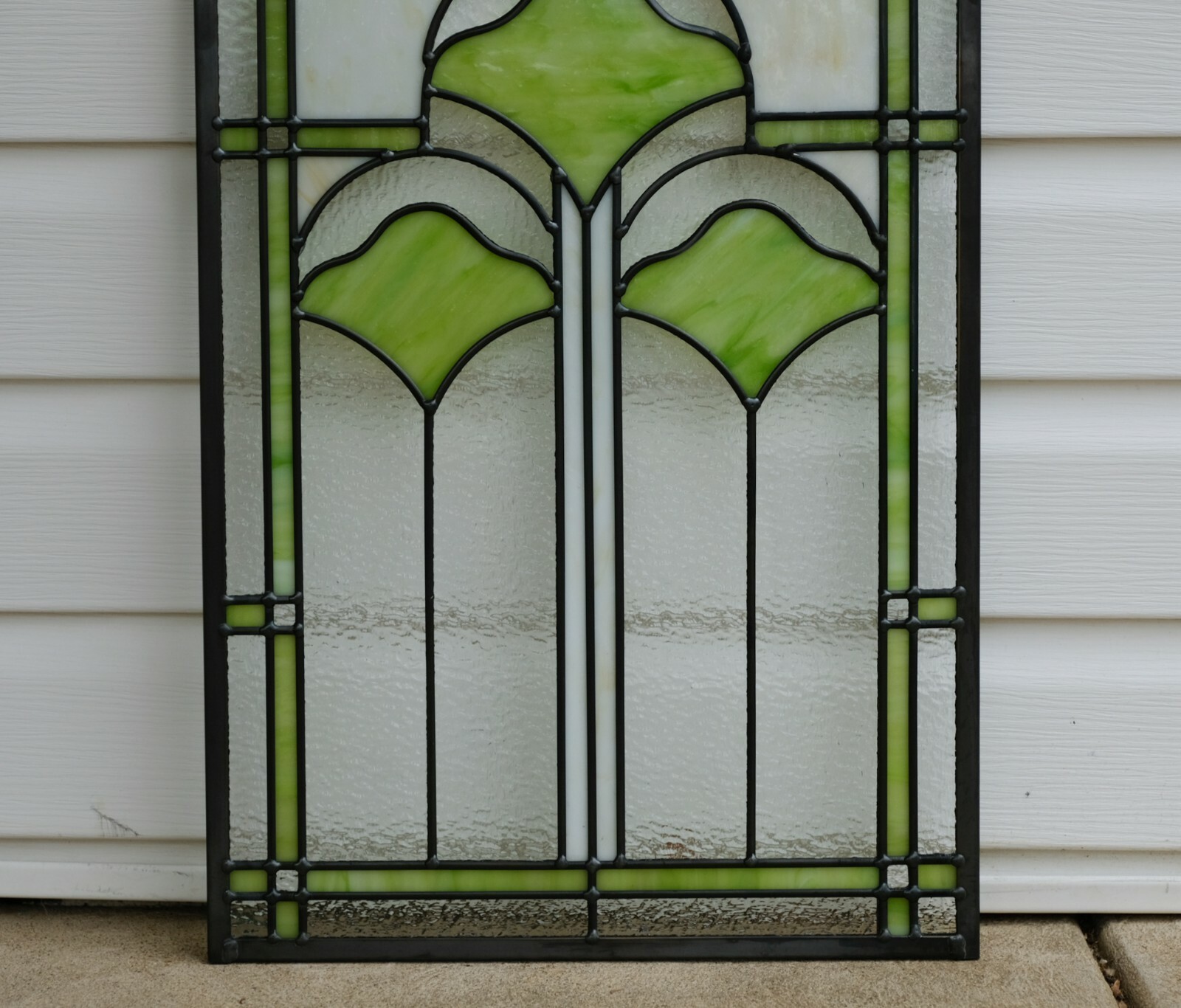 16″ x 24″ Handcrafted Ginkgo style stained glass window panel