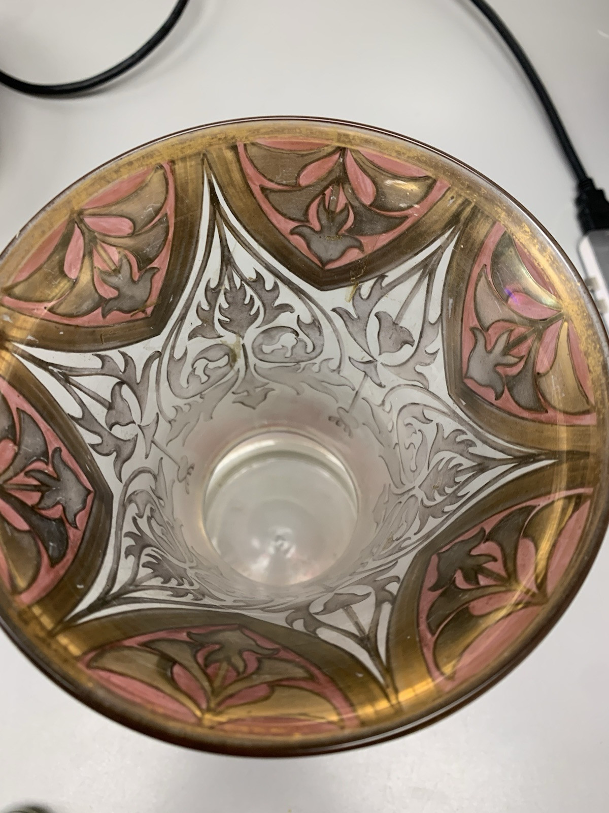 FRITZ HECKERT ART NOUVEAU GLASS VASE Marked “FH. 490/10. 1189.”