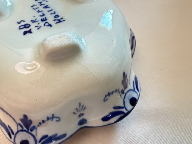 Vintage Delft Holland Hand Painted Blue And White Ashtray