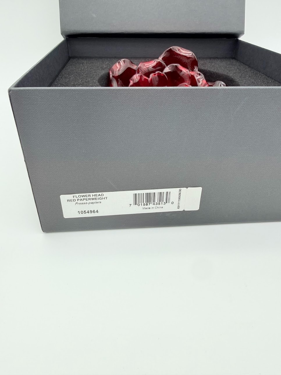 NIB WATERFORD Crystal Red Rose Flower Head Paperweight Decor Floral Gift Lux Art