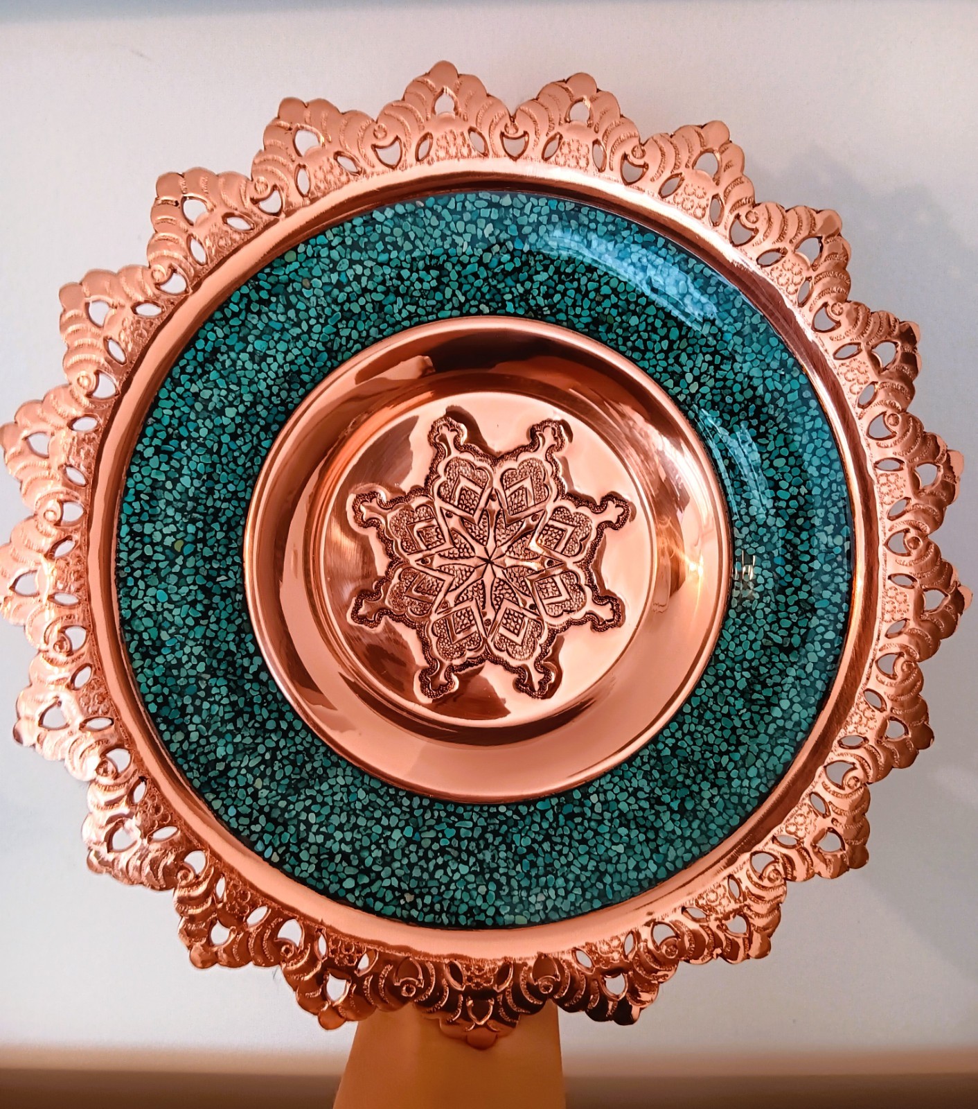 Turquoise Decorative Pedestal Bowl – Lotus